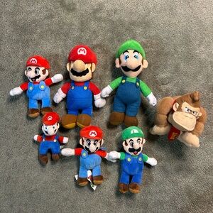 Super Mario Plush Toy Set - vintage Nintendo donkey kong Mario Luigi